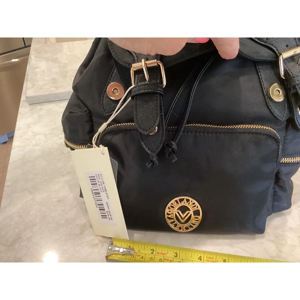 Antik Kraft Nylon Backpack Convertible Straps Gold Accents‎ Small